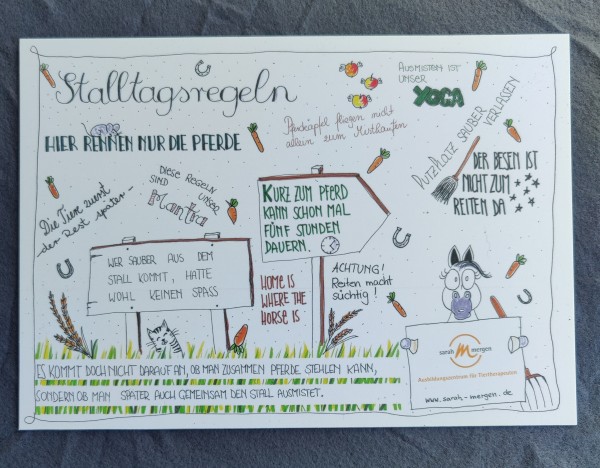 Schild "Stalltagsregeln"